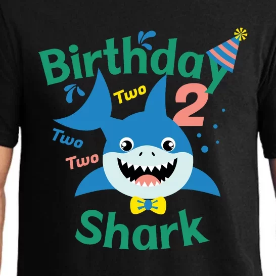 Birthday Shark Two Two Two 2nd Birthday Party Pajama Set