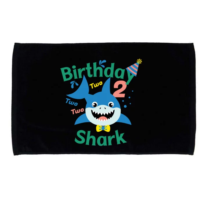 Birthday Shark Two Two Two 2nd Birthday Party Microfiber Hand Towel