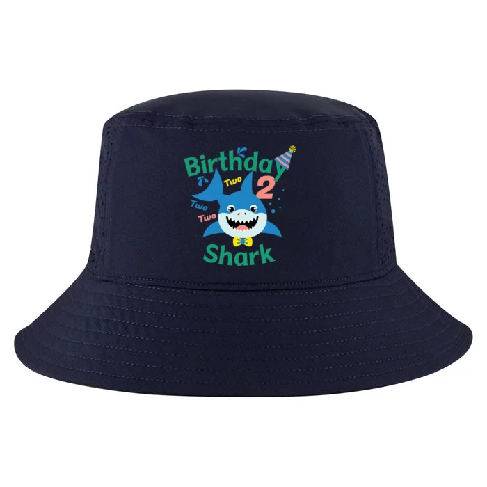 Birthday Shark Two Two Two 2nd Birthday Party Cool Comfort Performance Bucket Hat