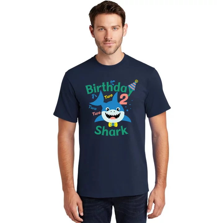 Birthday Shark Two Two Two 2nd Birthday Party Tall T-Shirt