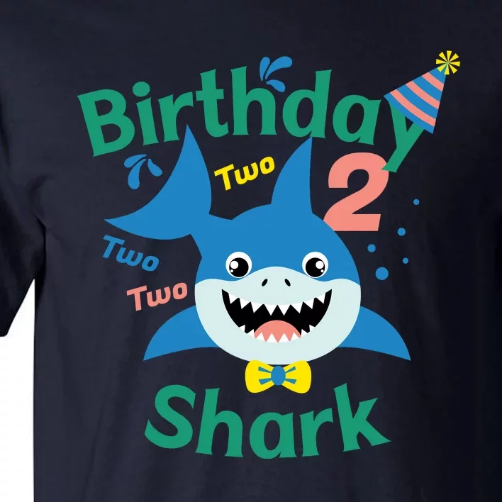 Birthday Shark Two Two Two 2nd Birthday Party Tall T-Shirt