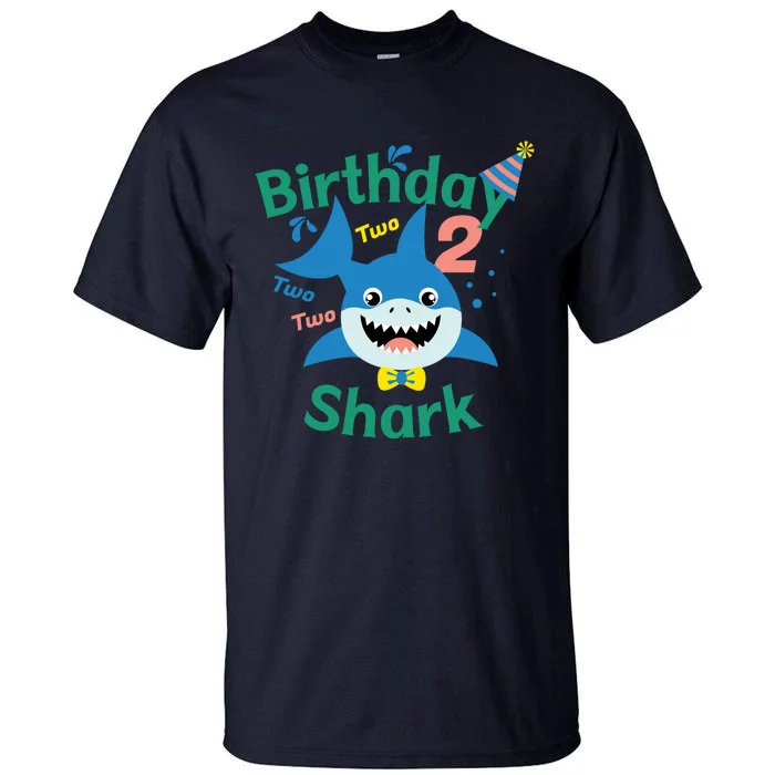 Birthday Shark Two Two Two 2nd Birthday Party Tall T-Shirt