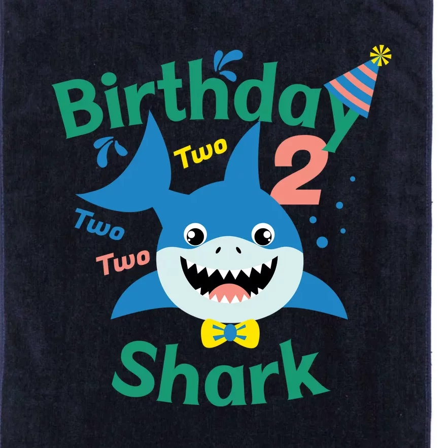 Birthday Shark Two Two Two 2nd Birthday Party Platinum Collection Golf Towel