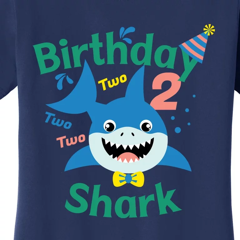 Birthday Shark Two Two Two 2nd Birthday Party Women's T-Shirt