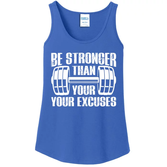 Be Stronger Than Your Excuses Motivational Workout Fitness Gift Ladies Essential Tank