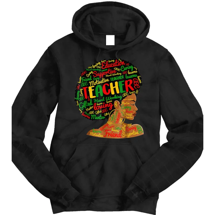 Black Smart Teacher Woman Pride Black History Month Melanin Tie Dye Hoodie