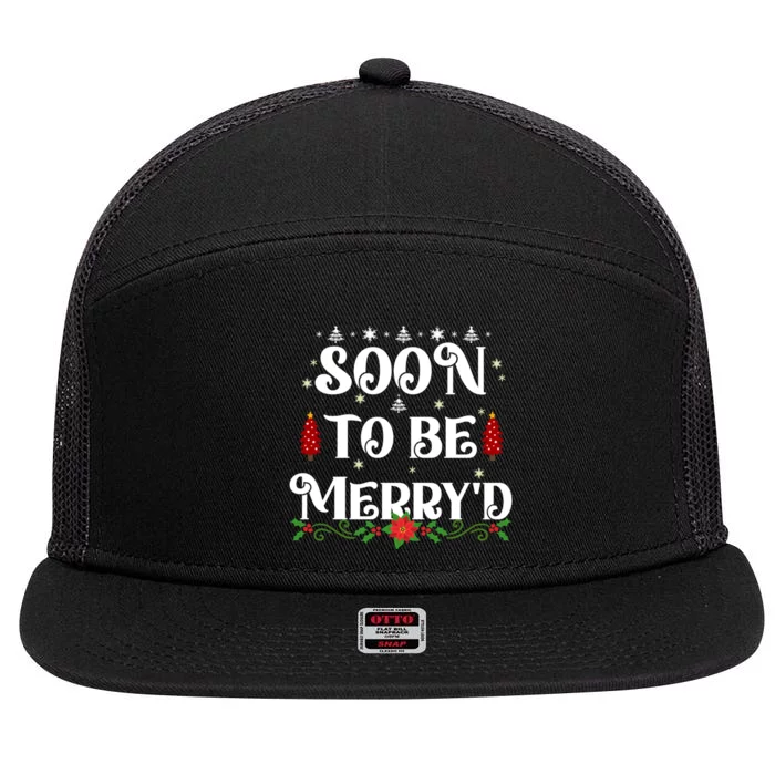 Bride Soon To Be Married MerryD Christmas Groom Couples 7 Panel Mesh Trucker Snapback Hat