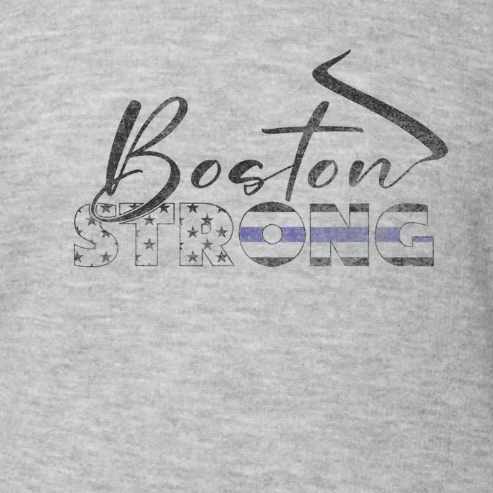 Boston Strong Thin Blue Line US Flag Toddler Sweatshirt