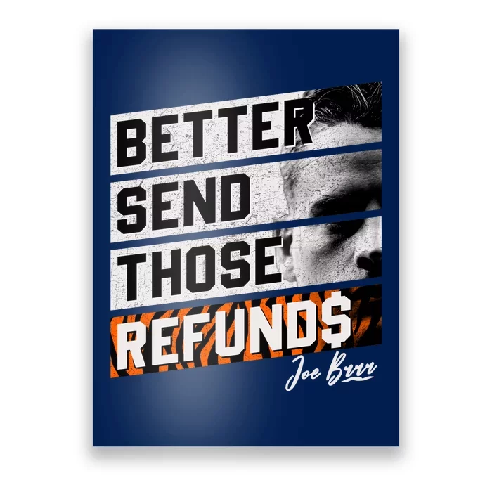 Better Send Those Refunds Cincinnati Football Fan Poster