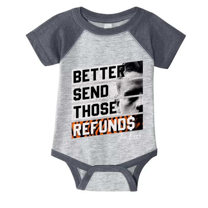 Better Send Those Refunds Cincinnati Football Fan Infant Baby Jersey Bodysuit