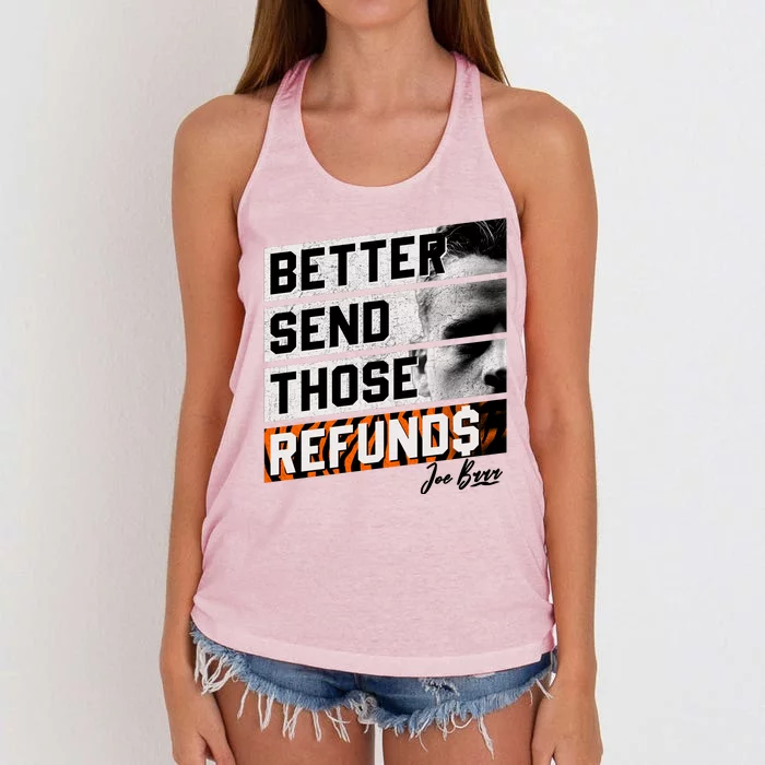 Better Send Those Refunds Cincinnati Football Fan Women's Knotted Racerback Tank