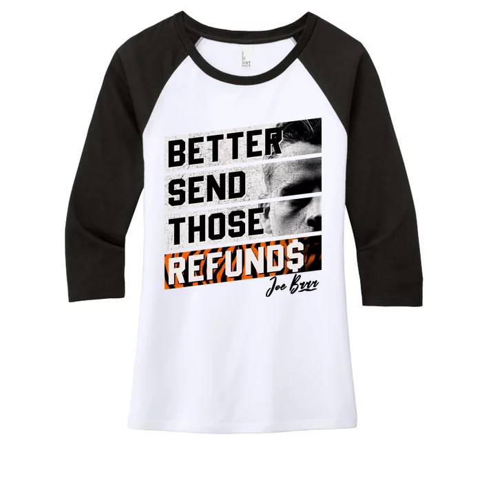 Better Send Those Refunds Cincinnati Football Fan Women's Tri-Blend 3/4-Sleeve Raglan Shirt