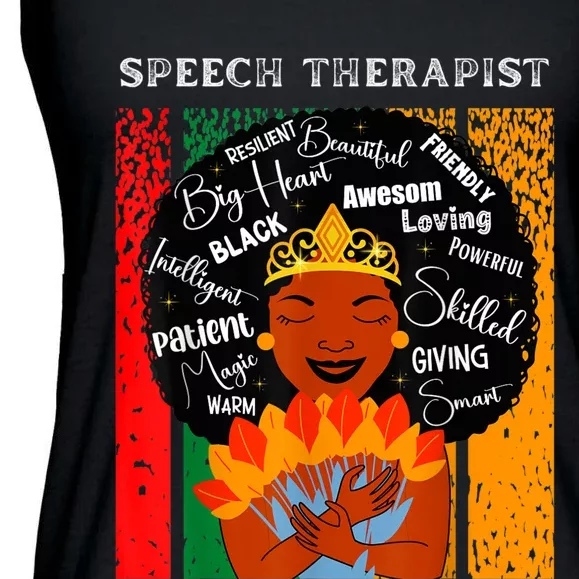 Black Speech Therapist Queen Black History Month Women Ladies Essential Flowy Tank