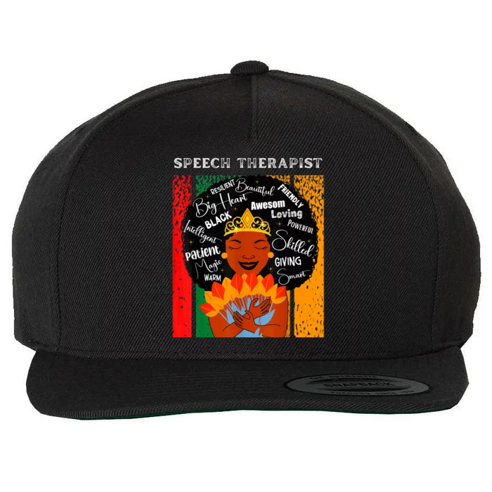 Black Speech Therapist Queen Black History Month Women Wool Snapback Cap