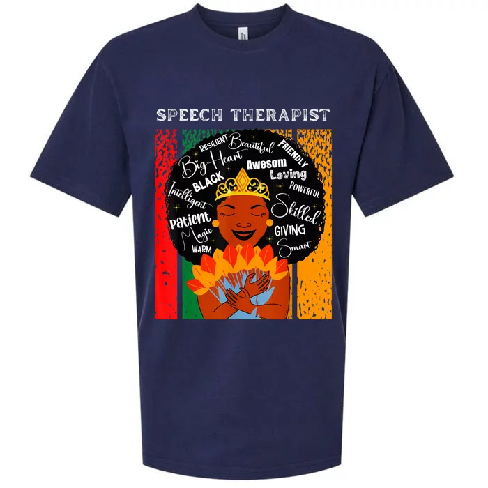 Black Speech Therapist Queen Black History Month Women Sueded Cloud Jersey T-Shirt