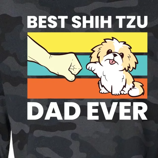 Best Shih Tzu Dad Ever Funny Shih Tzu Cropped Pullover Crew