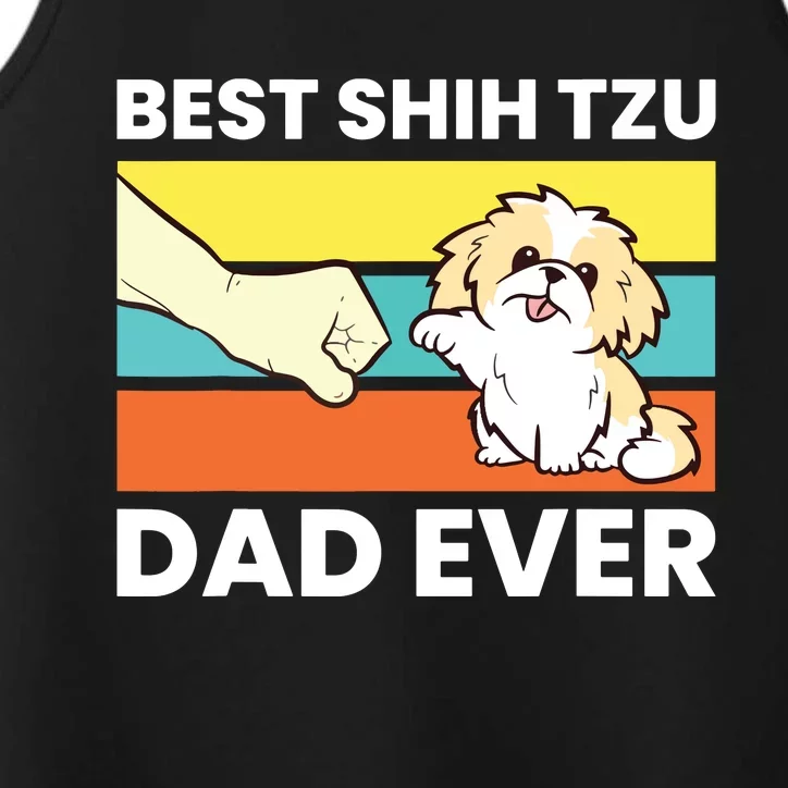 Best Shih Tzu Dad Ever Funny Shih Tzu Performance Tank