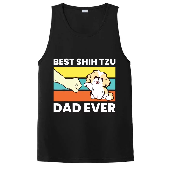 Best Shih Tzu Dad Ever Funny Shih Tzu Performance Tank