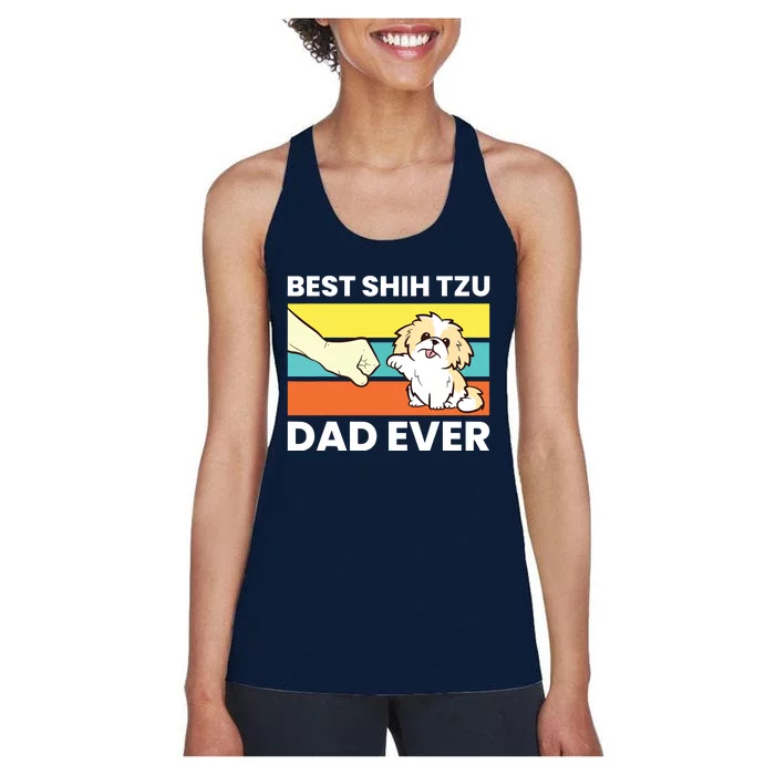 Best Shih Tzu Dad Ever Funny Shih Tzu Women's Racerback Tank