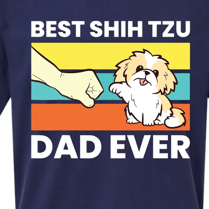 Best Shih Tzu Dad Ever Funny Shih Tzu Sueded Cloud Jersey T-Shirt