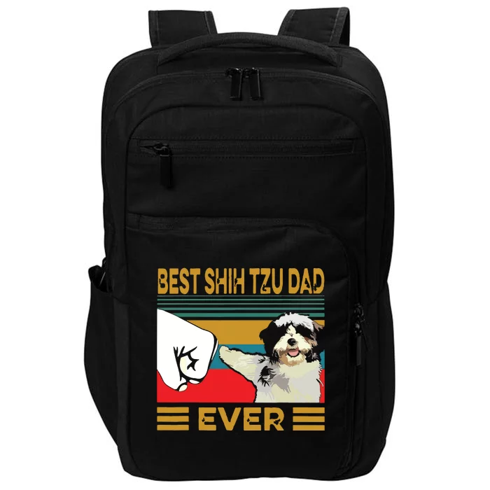 Best Shih Tzu Dad Ever Retro Vintage Impact Tech Backpack