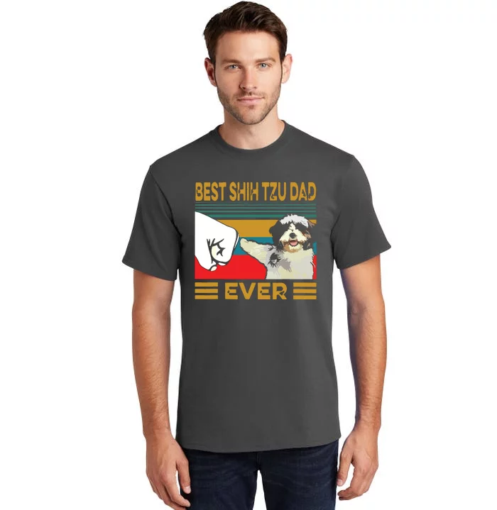 Best Shih Tzu Dad Ever Retro Vintage Tall T-Shirt