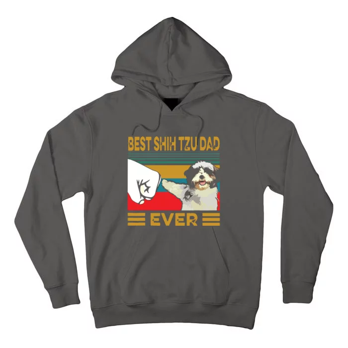 Best Shih Tzu Dad Ever Retro Vintage Tall Hoodie