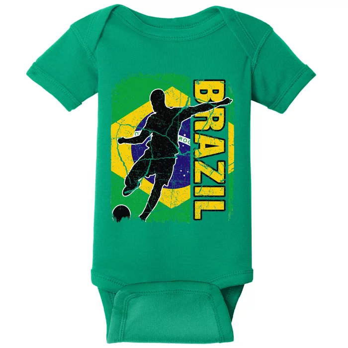 Brazilian Soccer Team Brazil Flag Jersey Football Fans Baby Bodysuit