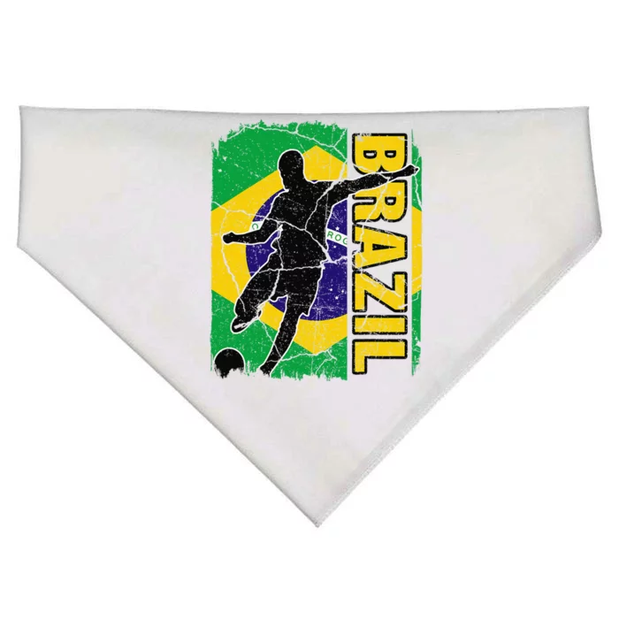 Brazilian Soccer Team Brazil Flag Jersey Football Fans USA-Made Doggie Bandana