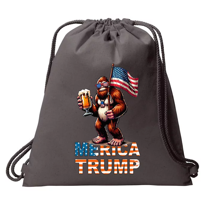 Bigfoot Sasquatch Trump Biden 2024 Pre Election Drawstring Bag