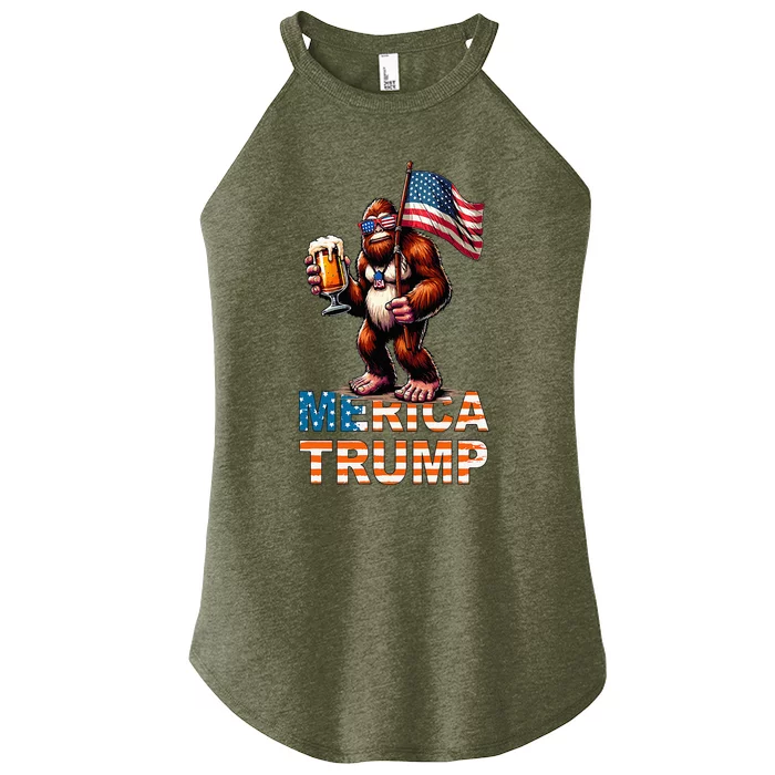 Bigfoot Sasquatch Trump Biden 2024 Pre Election Women’s Perfect Tri Rocker Tank