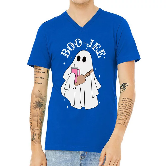 B.oojee S.tanley T.umbler Inspired Ghost Halloween Spooky V-Neck T-Shirt