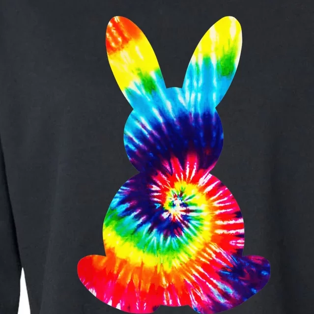 Bunny Silhouette Tie Dye, Funny Boy Girl Kid Cropped Pullover Crew