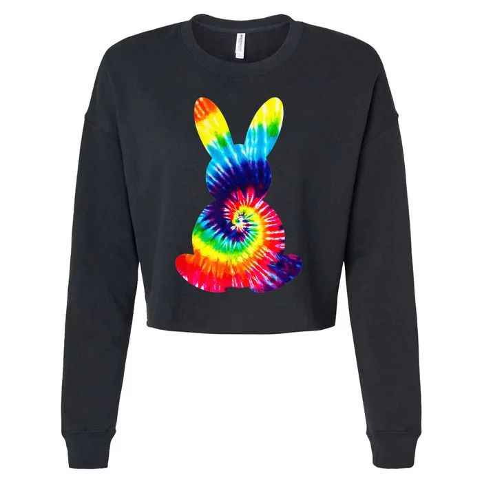 Bunny Silhouette Tie Dye, Funny Boy Girl Kid Cropped Pullover Crew