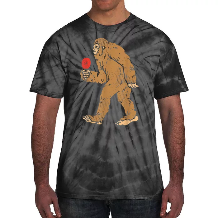 Bigfoot Sasquatch Table Tennis Ping Pong Player King Tie-Dye T-Shirt