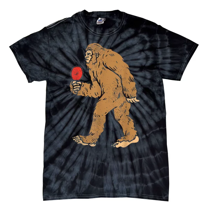 Bigfoot Sasquatch Table Tennis Ping Pong Player King Tie-Dye T-Shirt