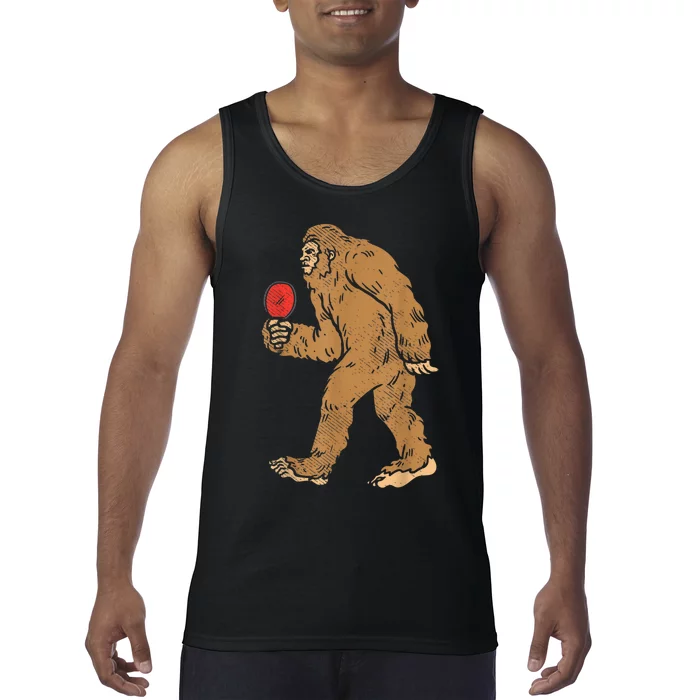 Bigfoot Sasquatch Table Tennis Ping Pong Player King Tank Top