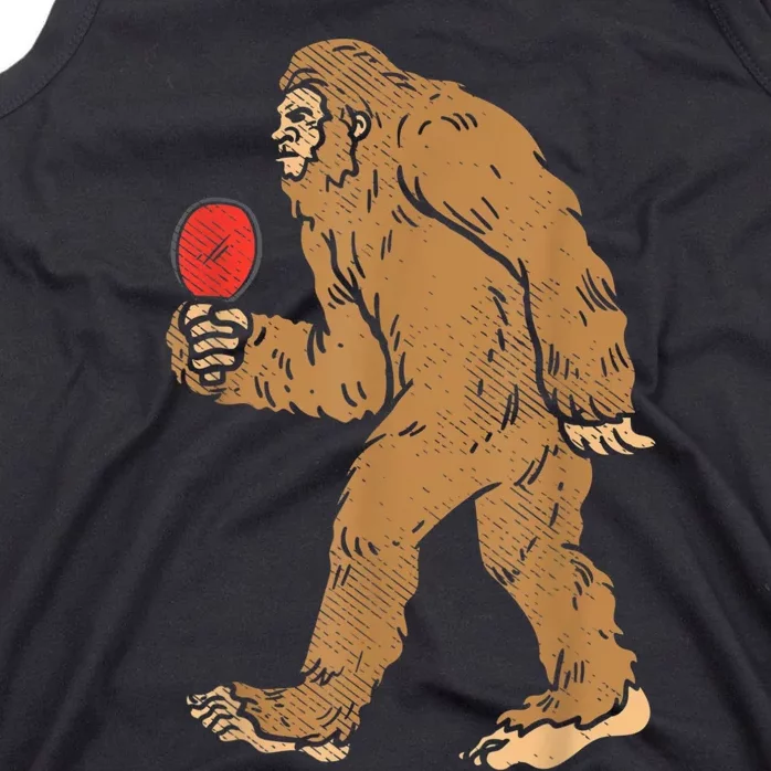 Bigfoot Sasquatch Table Tennis Ping Pong Player King Tank Top