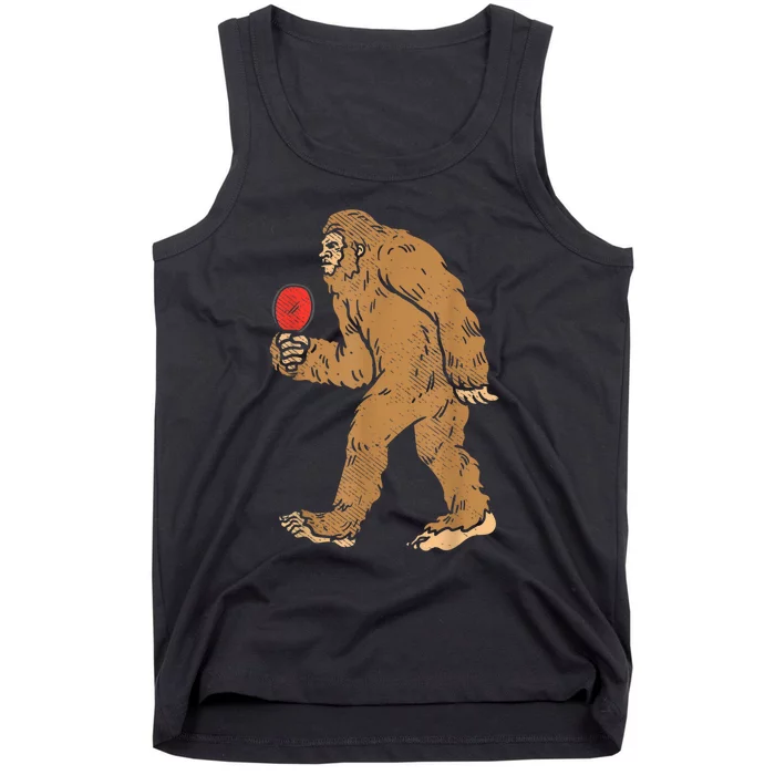 Bigfoot Sasquatch Table Tennis Ping Pong Player King Tank Top