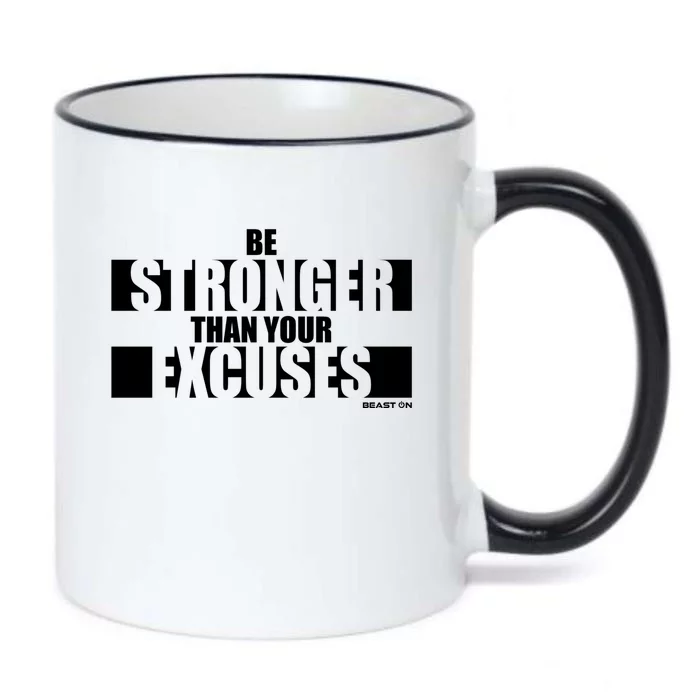 Be Stronger Than Your Excuses Fitness Motivation Gym Sayings Gift Black Color Changing Mug