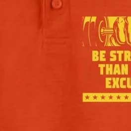 Be Stronger Than Your Excuses Workout Motivational Quote Gym Great Gift Dry Zone Grid Performance Polo