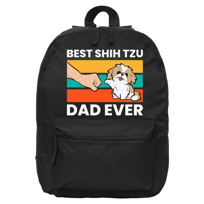 Best Shih Tzu Dad Ever Funny Shih Tzu 16 in Basic Backpack