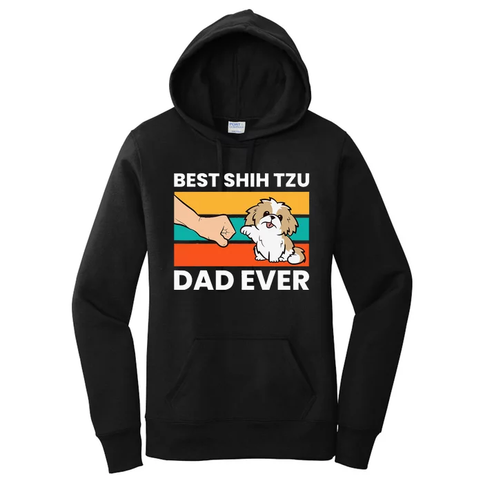 Best Shih Tzu Dad Ever Funny Shih Tzu Women's Pullover Hoodie