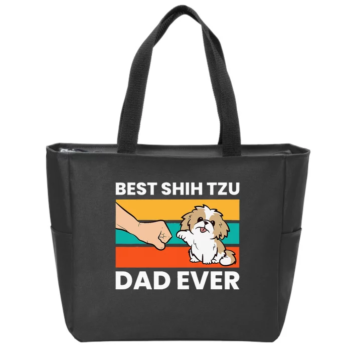 Best Shih Tzu Dad Ever Funny Shih Tzu Zip Tote Bag