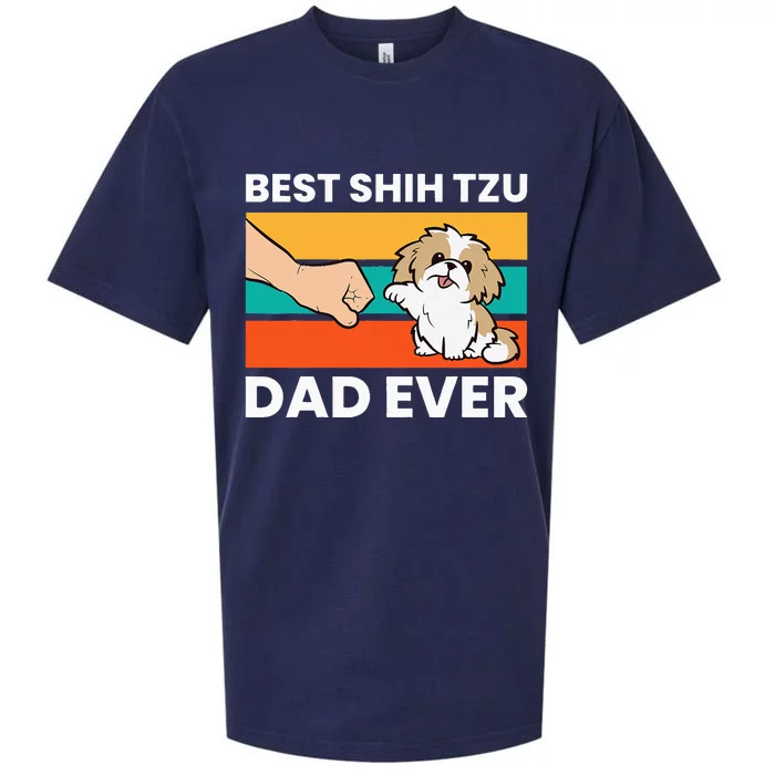 Best Shih Tzu Dad Ever Funny Shih Tzu Sueded Cloud Jersey T-Shirt