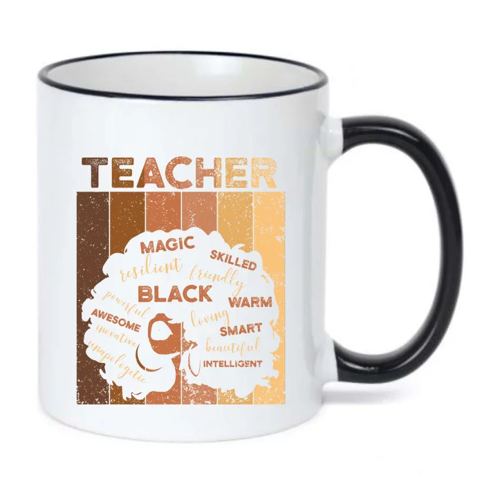 Black Smart Teacher Afro Melanin African American Retro Gift Black Color Changing Mug