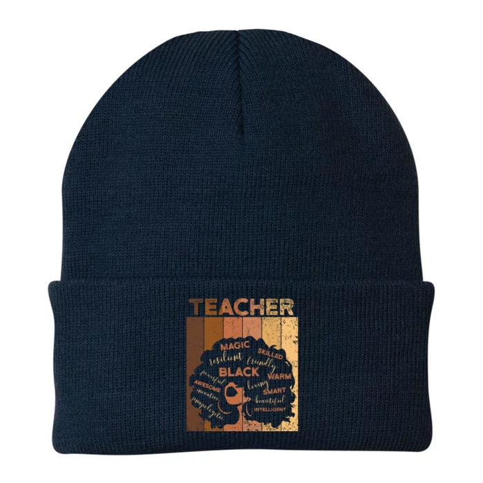 Black Smart Teacher Afro Melanin African American Retro Gift Knit Cap Winter Beanie