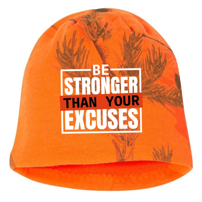 Be Stronger Than Your Excuses Inspiration Quotes Great Gift Kati - Camo Knit Beanie