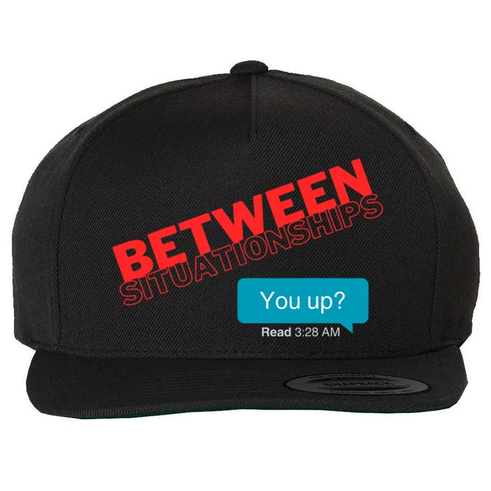 Between Situationship Text Wool Snapback Cap