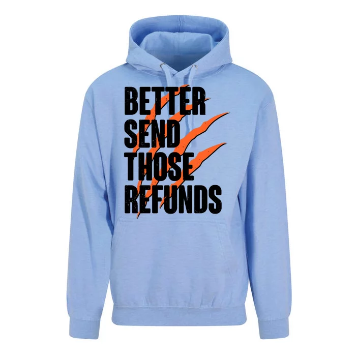 Better Send Those Refunds Cincinnati Football Claw Strike Unisex Surf Hoodie